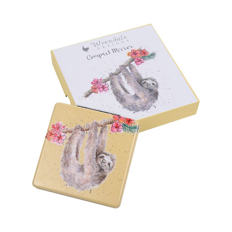Hanging Around Sloth Compact Mirror