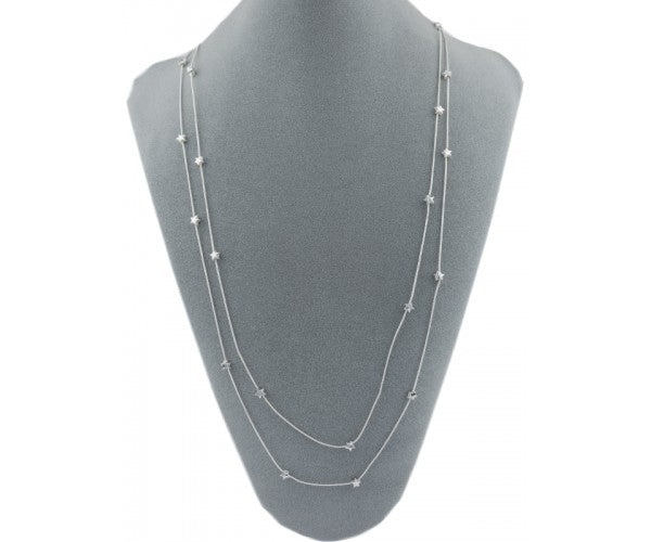 Small Block Star Double Long Necklace