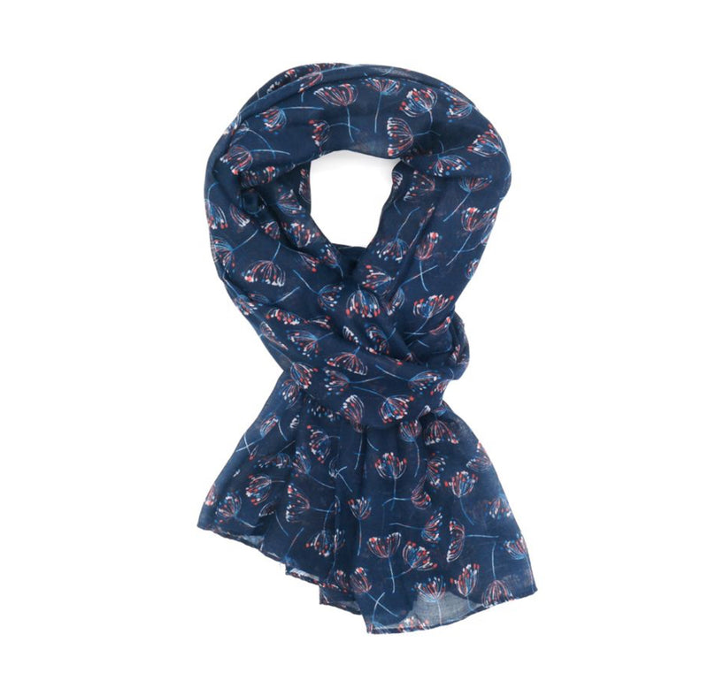 Navy Dandelion Breeze Scarf