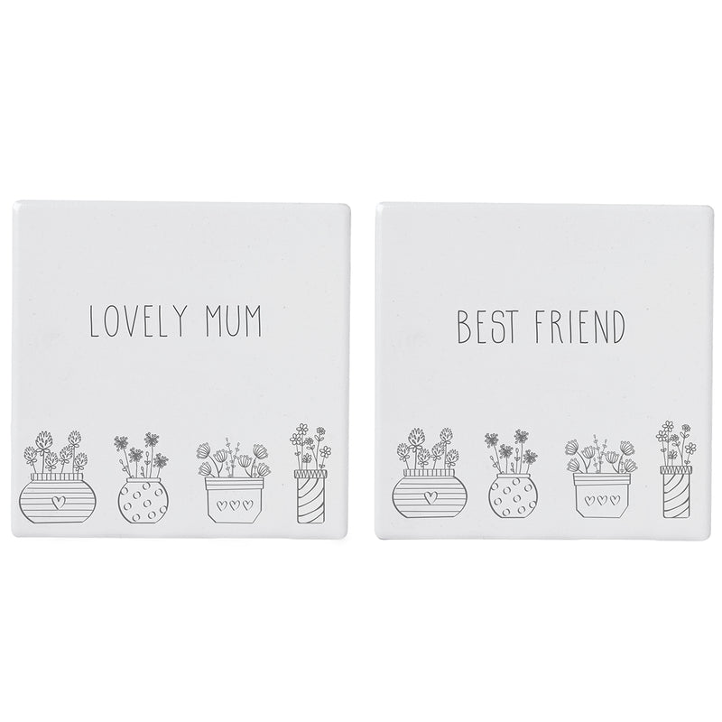 Lovely Mum or Best Friend Plant Pot Coaster