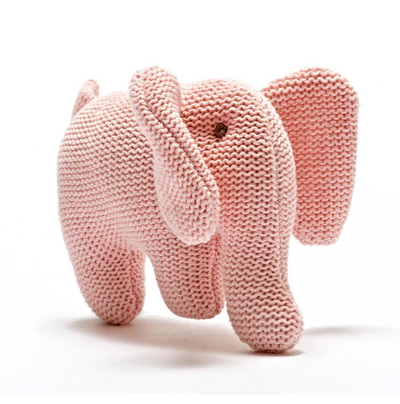 Best Years Pink Cotton Elephant Rattle