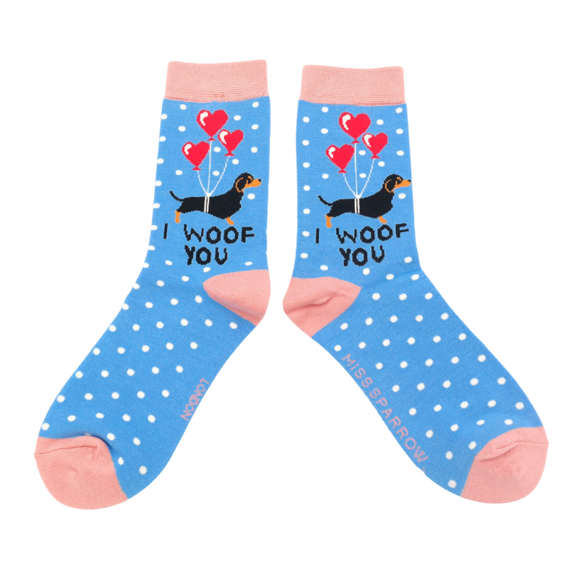 I Woof You Sky Bamboo Socks