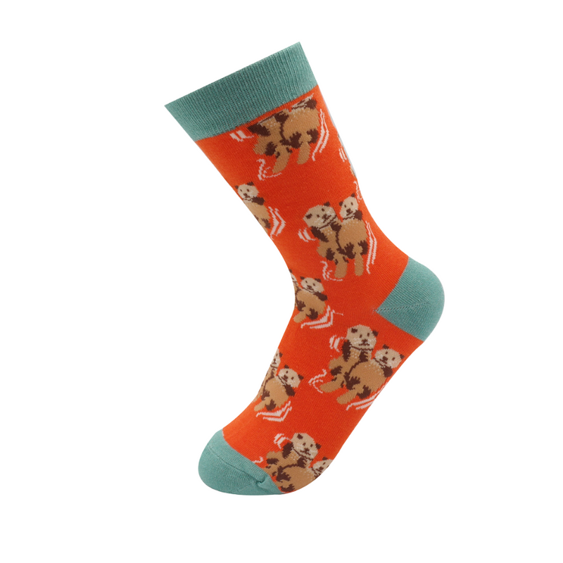 Otters Orange Bamboo Socks