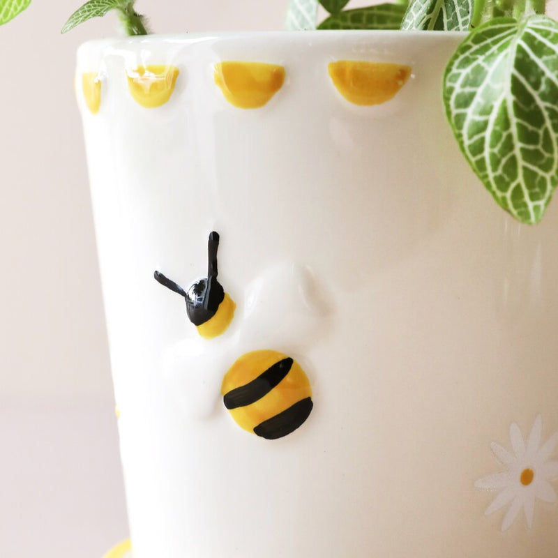 Ceramic Bee Planter & Tray