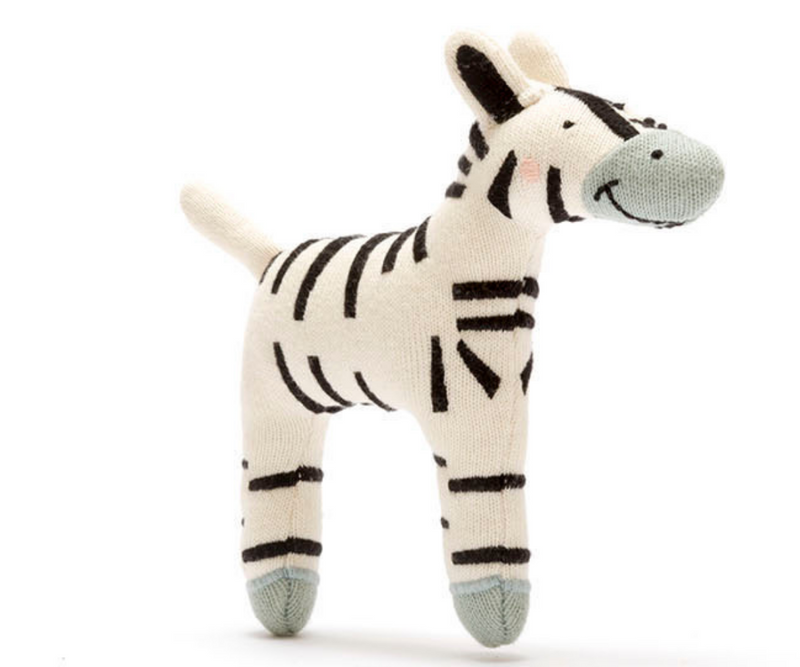 Knitted Zebra Soft Toy