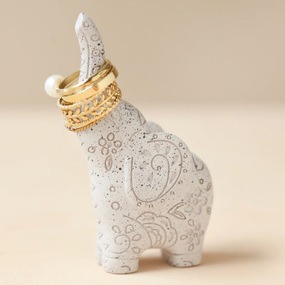Speckled Ceramic Elephant Ring Holder