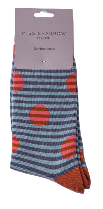 Spots & Stripes Dusky Purple Bamboo Socks