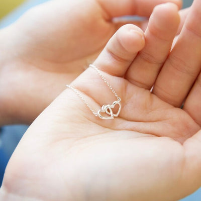 Sterling Silver Interlocking Heart Necklace