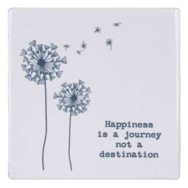 Happiness Is A Journey Dandelion Quote Coaster