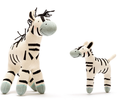 Knitted Zebra Soft Toy
